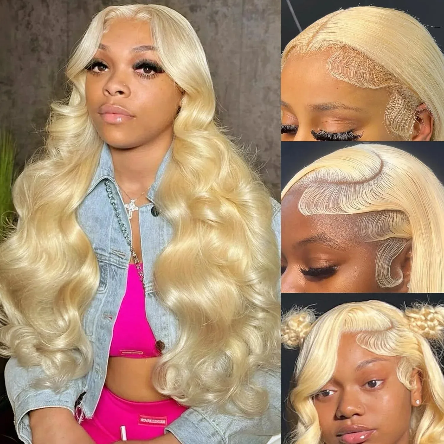 38 Inch Blonde 613 Body Wave Human Hair Wig 13x6 Hd Lace Frontal Wigs 613 Colored Human Hair Lace Front Closure PrePlucked Wig