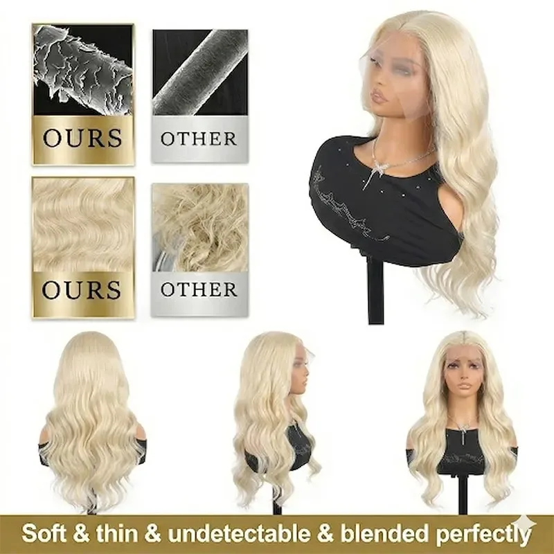 38 Inch Blonde 613 Body Wave Human Hair Wig 13x6 Hd Lace Frontal Wigs 613 Colored Human Hair Lace Front Closure PrePlucked Wig