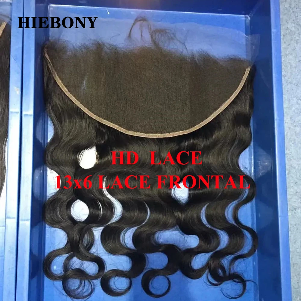 HiEbony Body Wave 13x6 HD Lace Frontal 100% Human Hair 5x5/6x6/7x7 Invisiable HD Lace Closure Melt Skins Pre Plucked Hairline