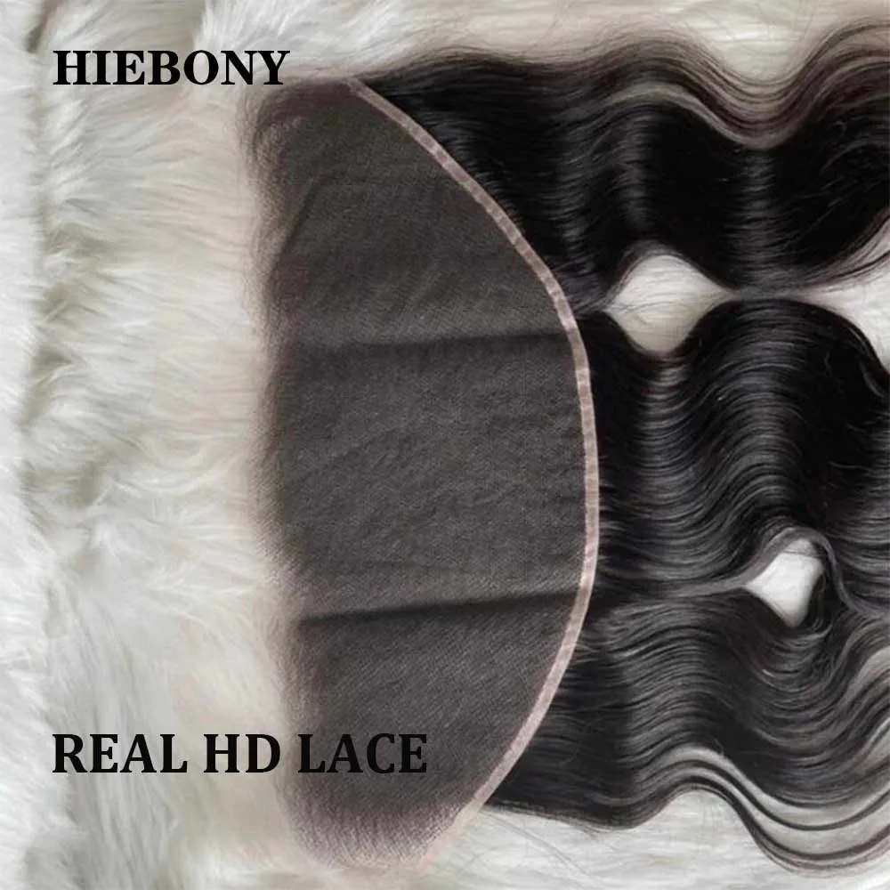 HiEbony Body Wave 13x6 HD Lace Frontal 100% Human Hair 5x5/6x6/7x7 Invisiable HD Lace Closure Melt Skins Pre Plucked Hairline