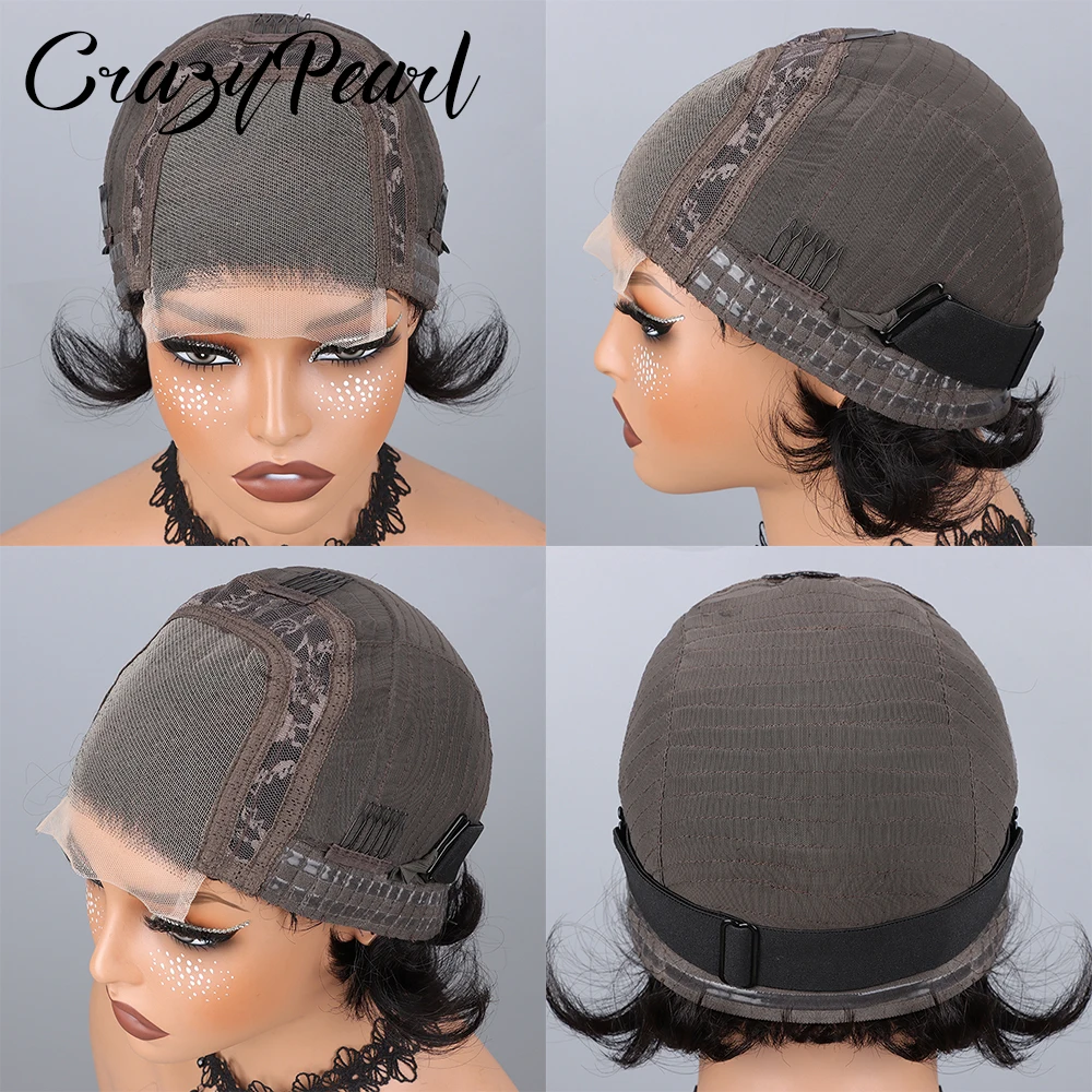 4X4 Closure BOB Wig Straight Human Hair Short Bob Natural Black Brazilian Remy Hair Pre Plucked Bleached Knots Ready to Wear