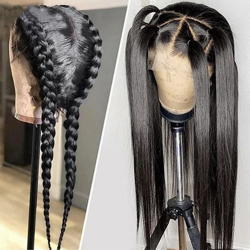 HD Full Lace Wig Human Hair 360 Lace Frontal Wigs 12A Pre Plucked 30 Inch 180% Density Brazilian Hair Transparant Lace Wig