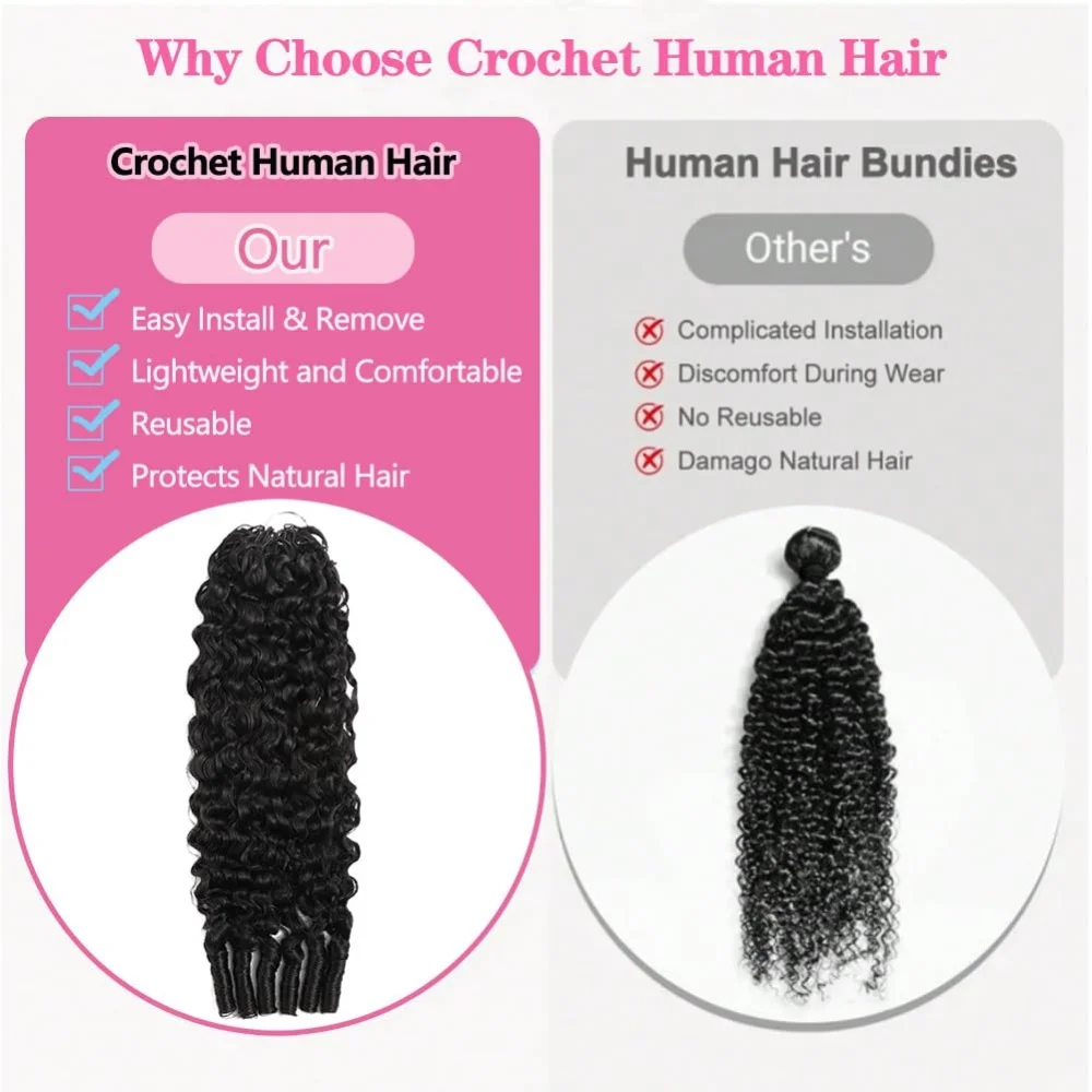 Belextens Burmese Curly Feather Crochet 14-26 Inch Miracle Knots Human Hair For Braiding Boho Braids 100% Human Hair Extension Pre-Separated Crochet Hair 60 Grams Per Bundle