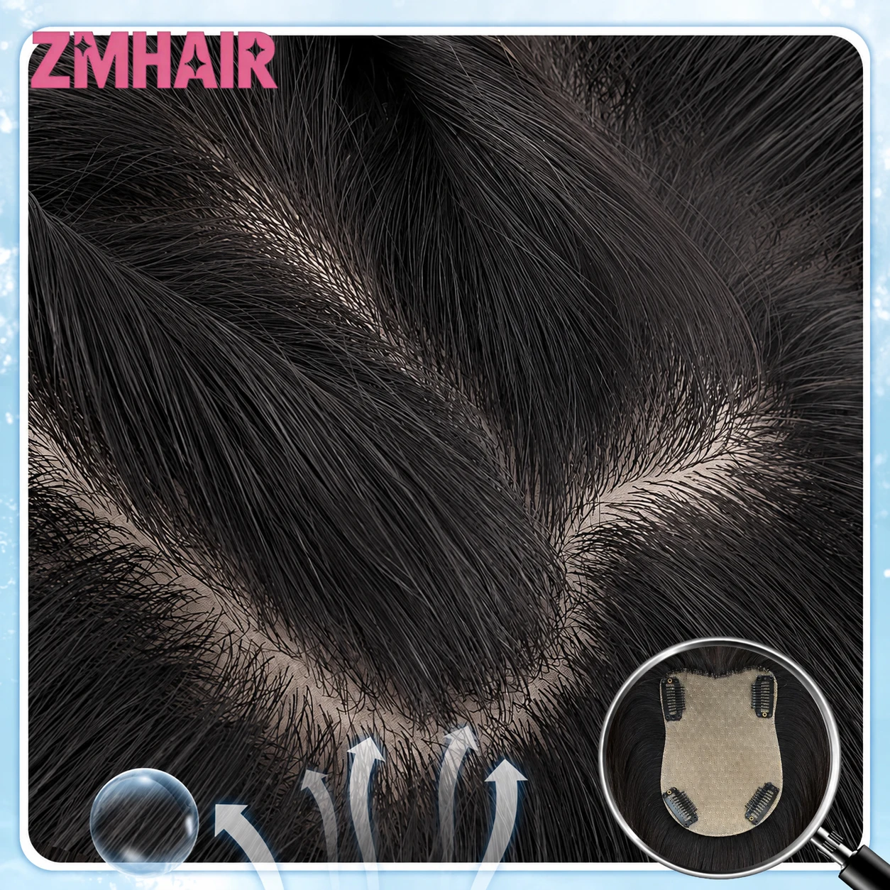 Silk Base Straight Hair Clips Toppers For Women Natural Looking Remy Human Hair Topper With Clips Breathable Hairpieces Systems