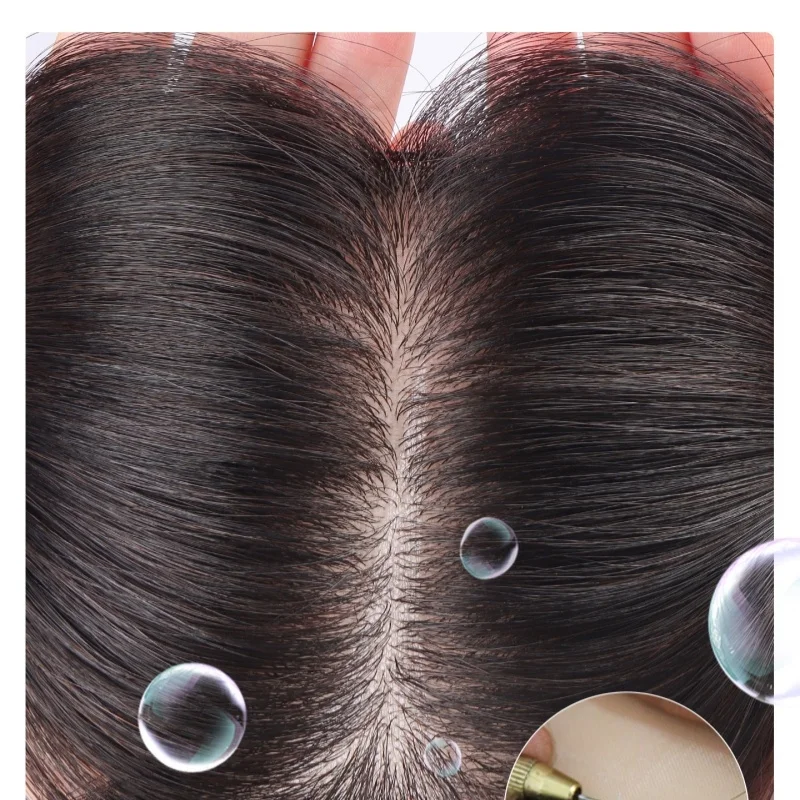 Silk Base Straight Hair Clips Toppers For Women Natural Looking Remy Human Hair Topper With Clips Breathable Hairpieces Systems