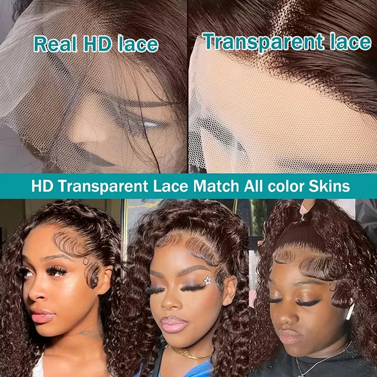 250% Chocolate Brown Deep Wave 13x6 HD Lace Frontal Human Hair Wigs 30 36 Inch Remy #4 Colored Loose Curly 13x4 Lace Front Wig