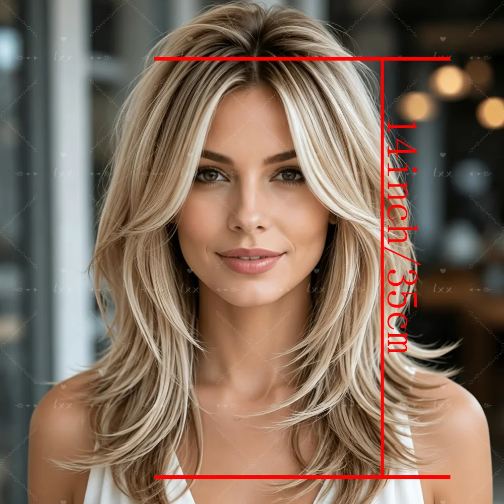 14 Inch Short Straight Gradient Light Blonde Lace Front Wig 150% Density 100% Human Hair Pre-Processed Soft Fine Hair for Women
