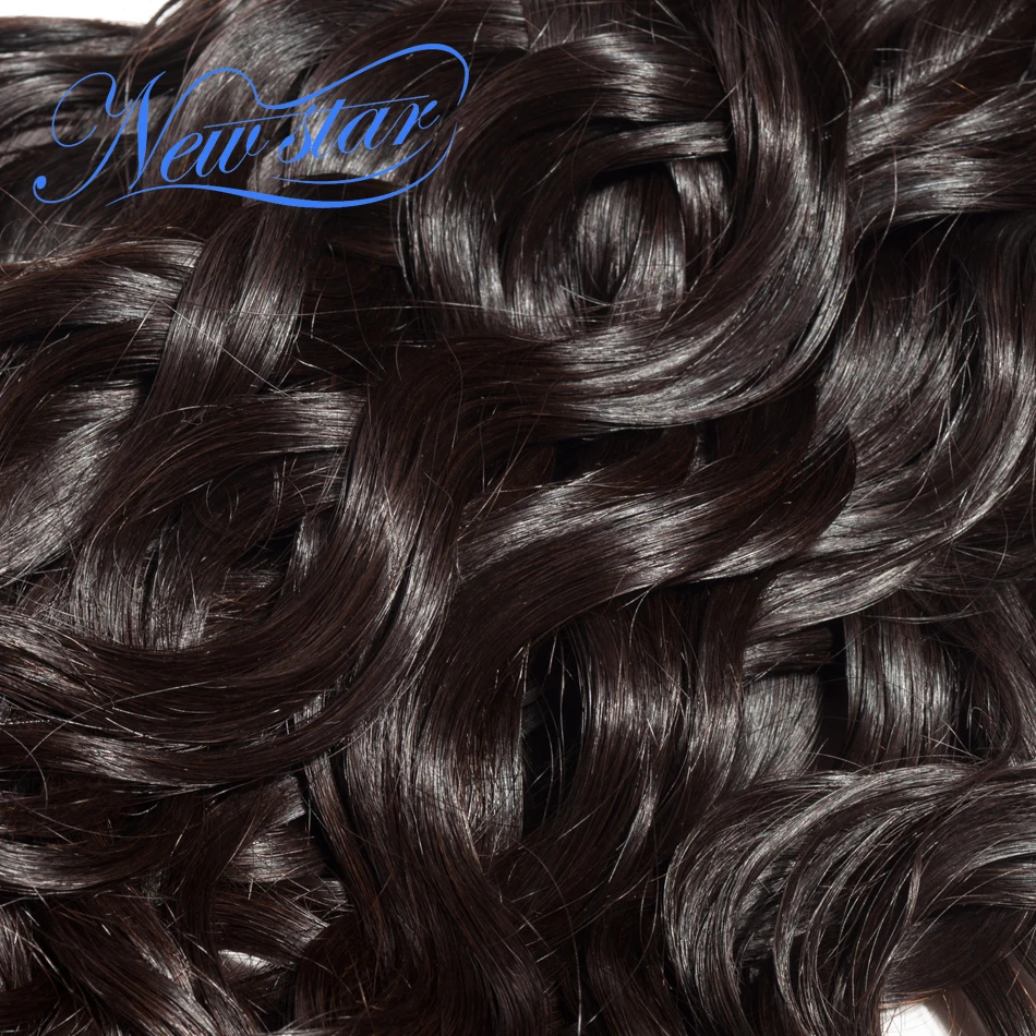New Star Brazilian Natural Wave Virgin Human Hair 3 Bundle Thick Extension Intact Cuticle Unprocessed Water wave Hair Weaving