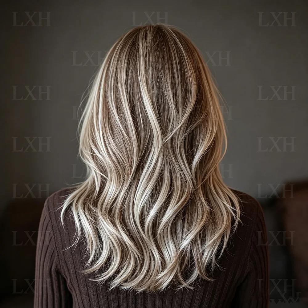 100% Human Hair Soft Highlight Blond Body Wave 13x4 Lace Front Wig 150 Density with Baby Hair Pre-Plucked