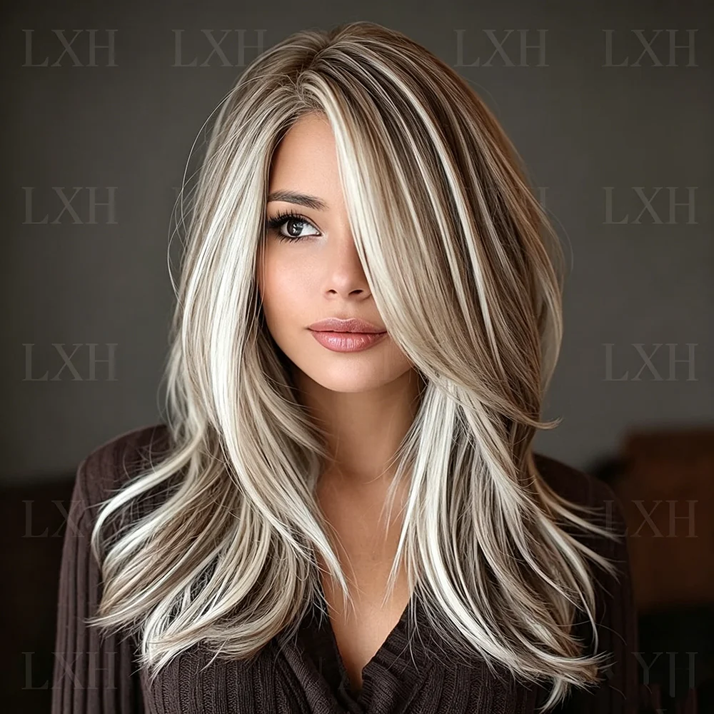 100% Human Hair Soft Highlight Blond Body Wave 13x4 Lace Front Wig 150 Density with Baby Hair Pre-Plucked