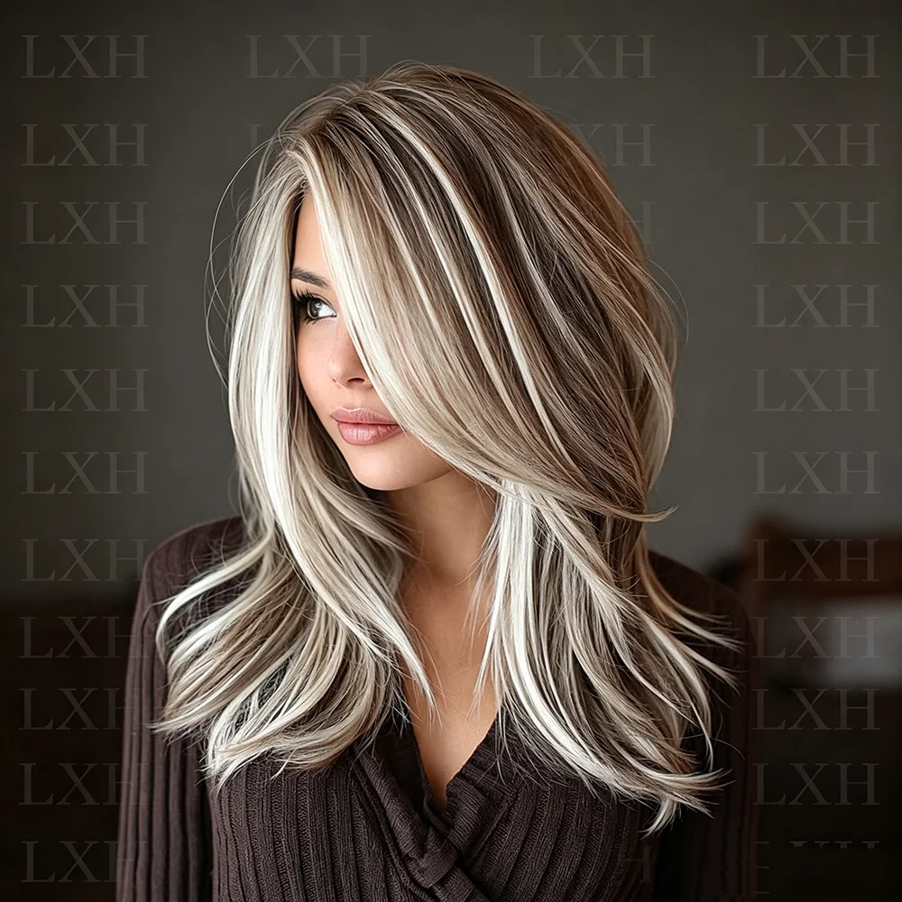 100% Human Hair Soft Highlight Blond Body Wave 13x4 Lace Front Wig 150 Density with Baby Hair Pre-Plucked