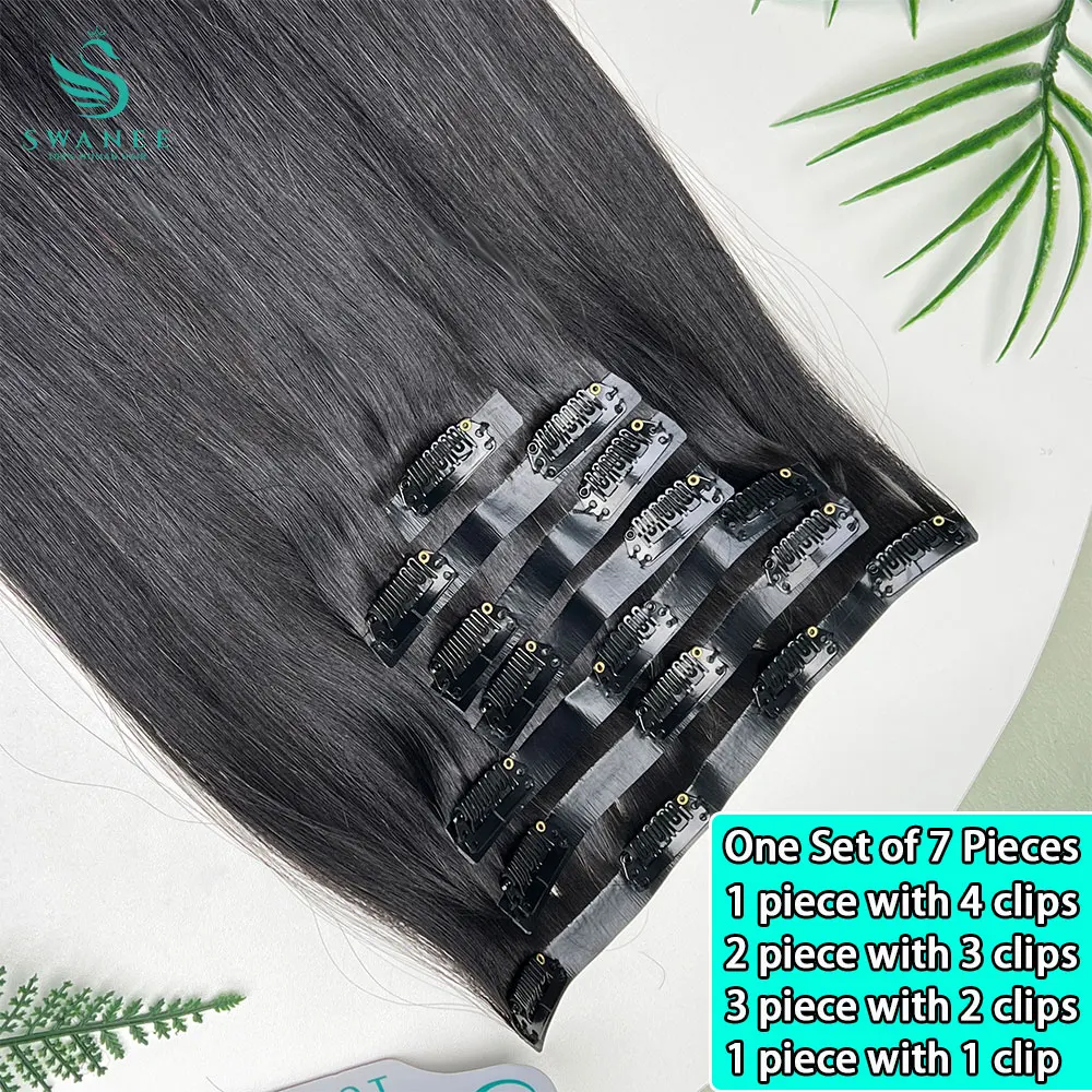 Raw Virgin Clip In Hair Extensions Human Hair Vietnamese Straight Clip In Natural Black Clip Ins Unprocessed Hair 100g 7Pcs/Set