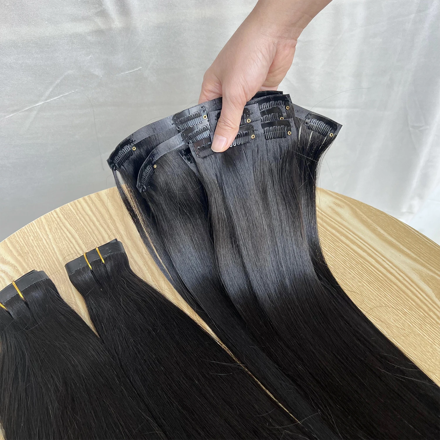 Raw Virgin Clip In Hair Extensions Human Hair Vietnamese Straight Clip In Natural Black Clip Ins Unprocessed Hair 100g 7Pcs/Set