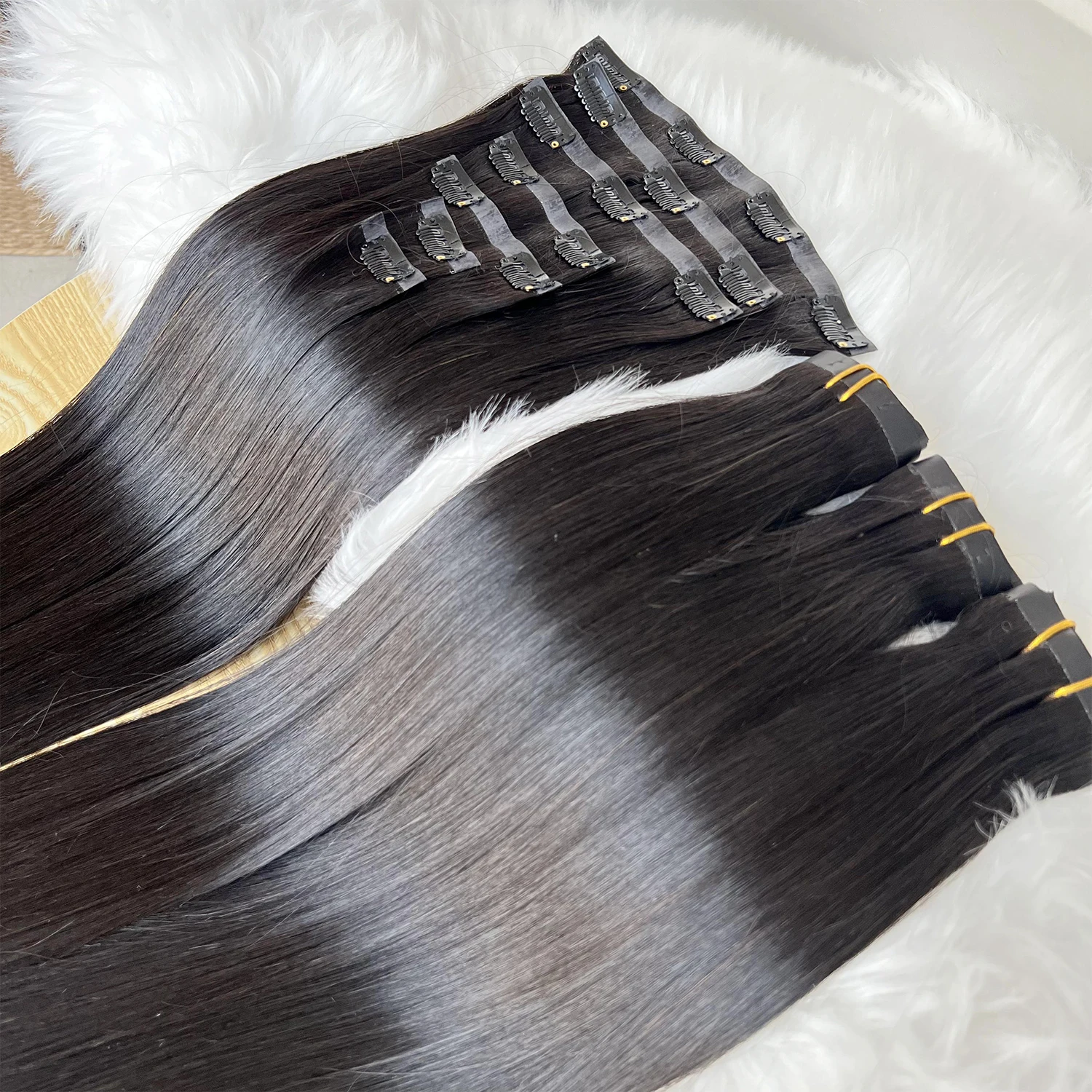 Raw Virgin Clip In Hair Extensions Human Hair Vietnamese Straight Clip In Natural Black Clip Ins Unprocessed Hair 100g 7Pcs/Set