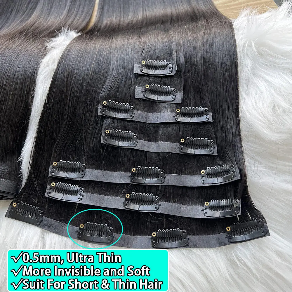 Raw Virgin Clip In Hair Extensions Human Hair Vietnamese Straight Clip In Natural Black Clip Ins Unprocessed Hair 100g 7Pcs/Set