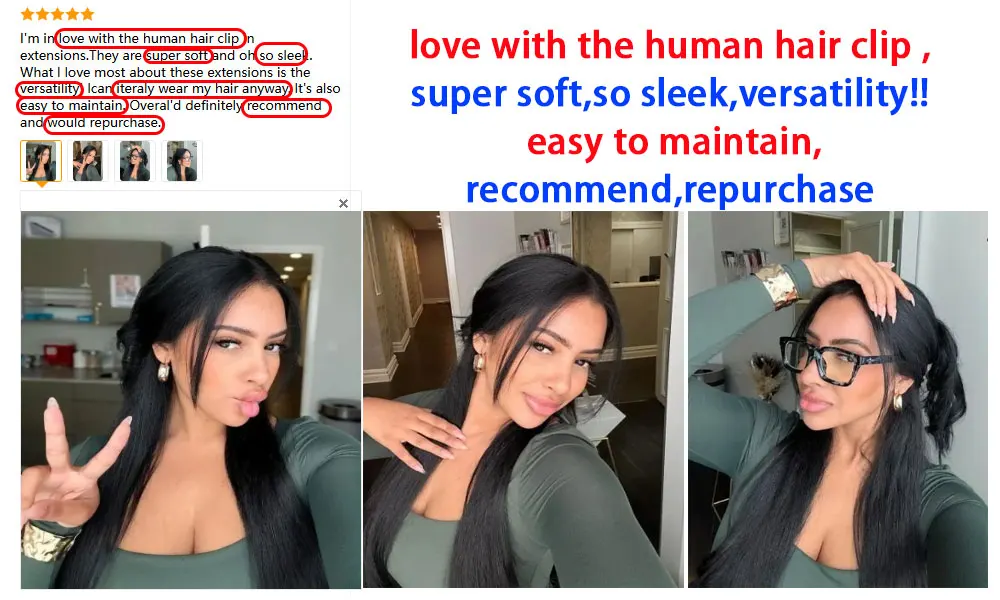 Raw Virgin Clip In Hair Extensions Human Hair Vietnamese Straight Clip In Natural Black Clip Ins Unprocessed Hair 100g 7Pcs/Set