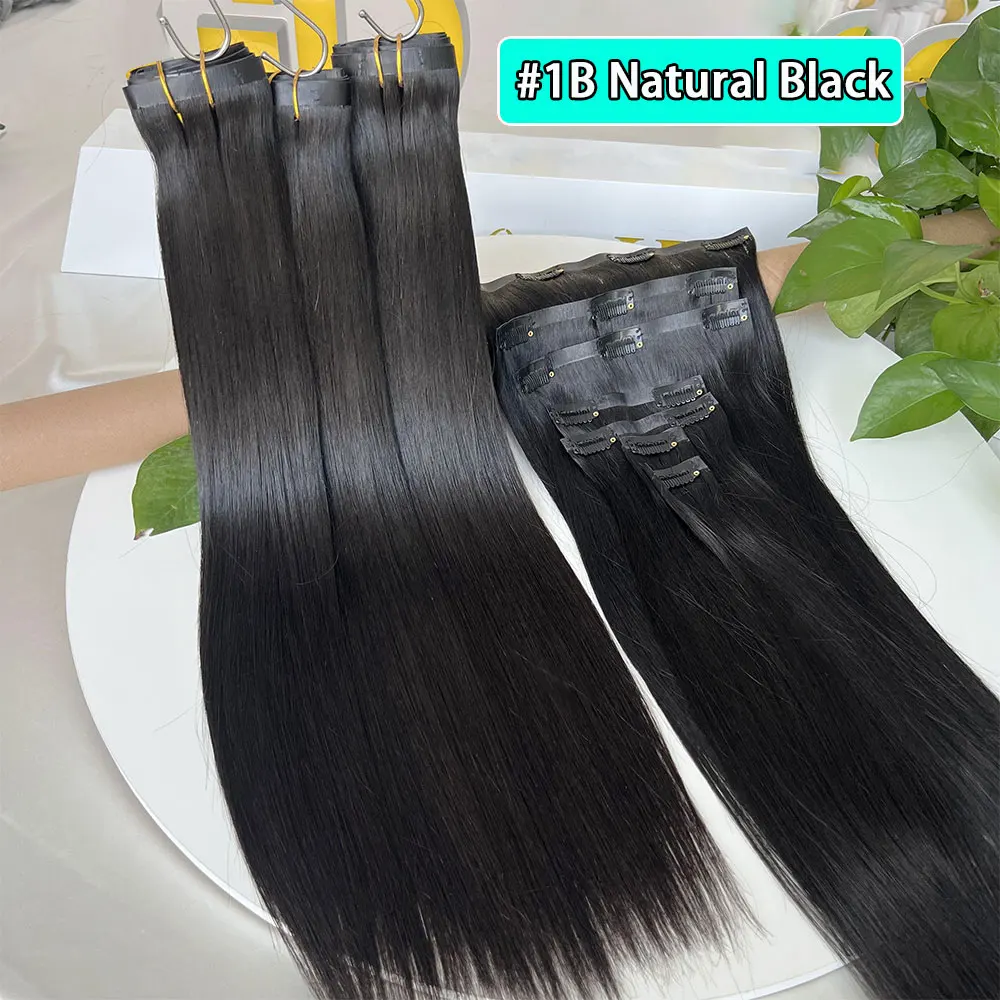 Raw Virgin Clip In Hair Extensions Human Hair Vietnamese Straight Clip In Natural Black Clip Ins Unprocessed Hair 100g 7Pcs/Set