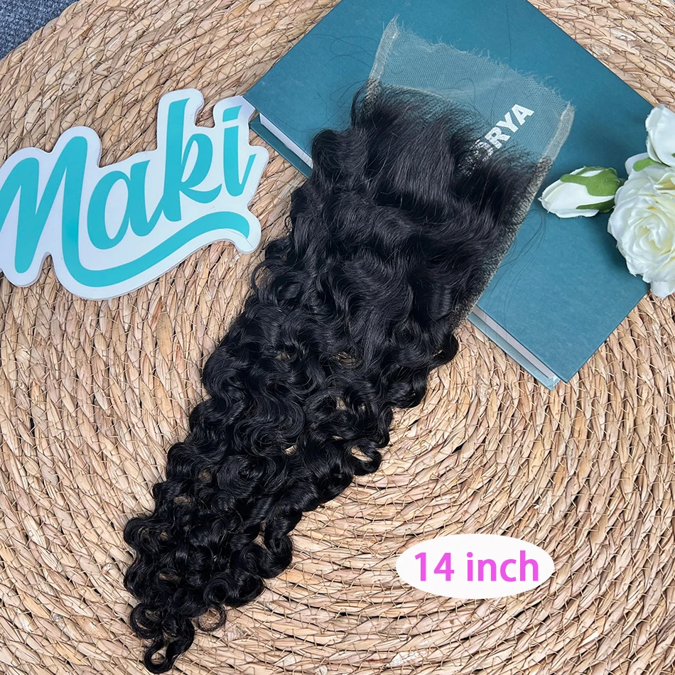 4x6 Real HD Lace Closure Burmese Curly Human Hair Preplucked Bleached Knots Invisible Lace #1B Natural Color Raw Virgin Hair