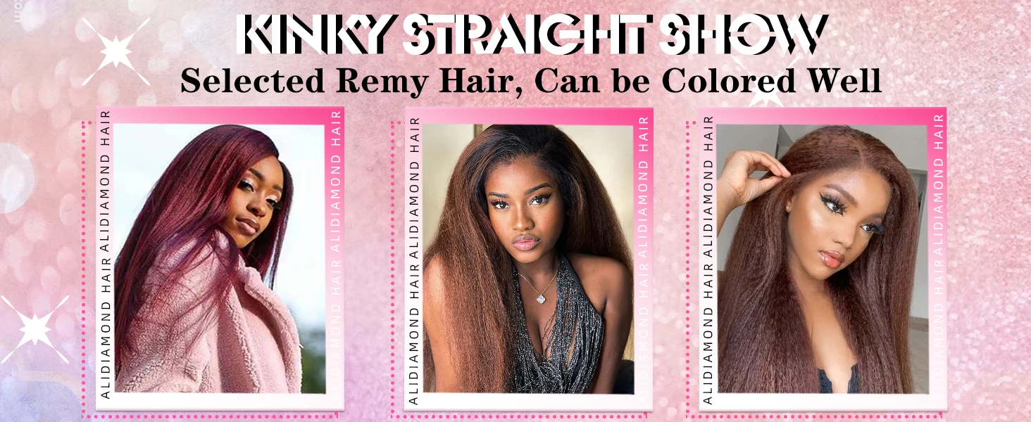 FRIZIRA 180% Density Kinky Straight Invisi Strap 360 Lace Frontal Wig Drawstring Wigs 30 40 Inch Kinky Straight U V Part Wig Human Hair