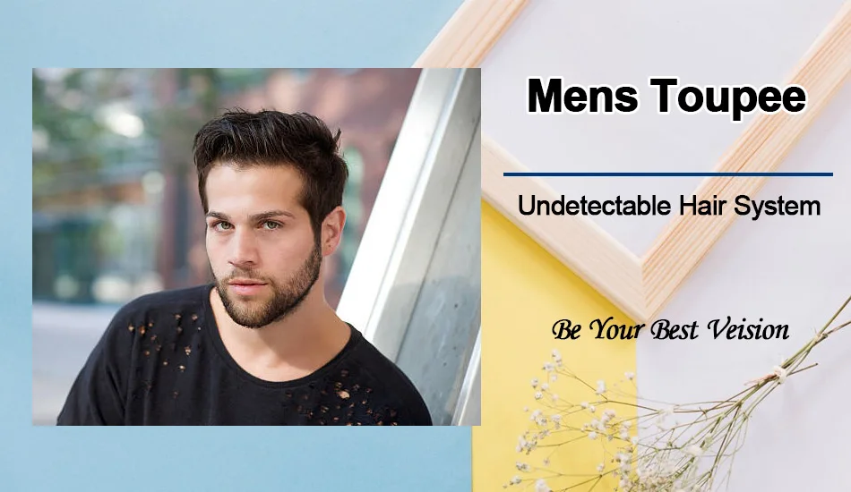 V-Loop Hair Thinnest Skin Male Hair Prosthesis 0.02-0.03mm Clear Poly PU Man Wig Toupee Human Hair Invisible Hair System For Man
