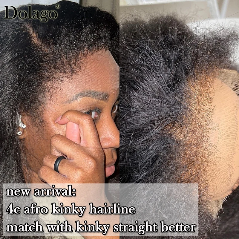 Kinky Edges Natural Hairline Wig Glueless Full Lace Human Hair Wigs Kinky Straight 13x6 Lace Front Human Hair Wigs Curly Baby