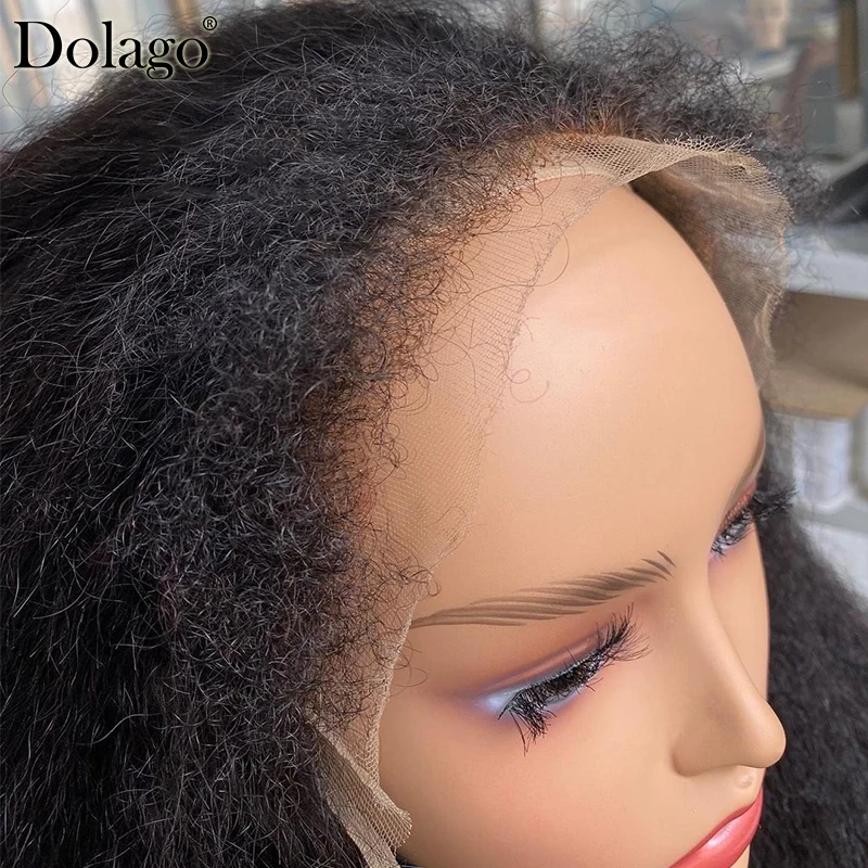 Kinky Edges Natural Hairline Wig Glueless Full Lace Human Hair Wigs Kinky Straight 13x6 Lace Front Human Hair Wigs Curly Baby
