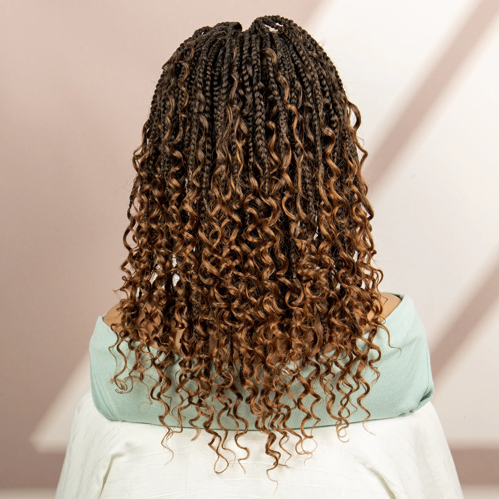 99J Burgundy Color Box Braided Wigs Synthetic Full Lace Knotless Square Box Braids Wig Curly Hair Wig for Women