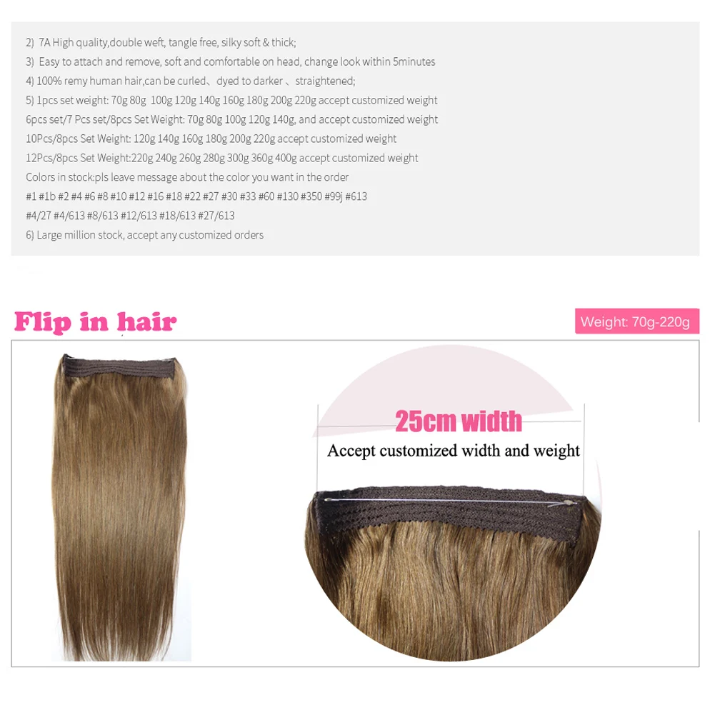 Halo Hair Extensions Human Hair Wire Human Hair Natural Straight Hairpiece  Hair Extension Invisible Fish Line