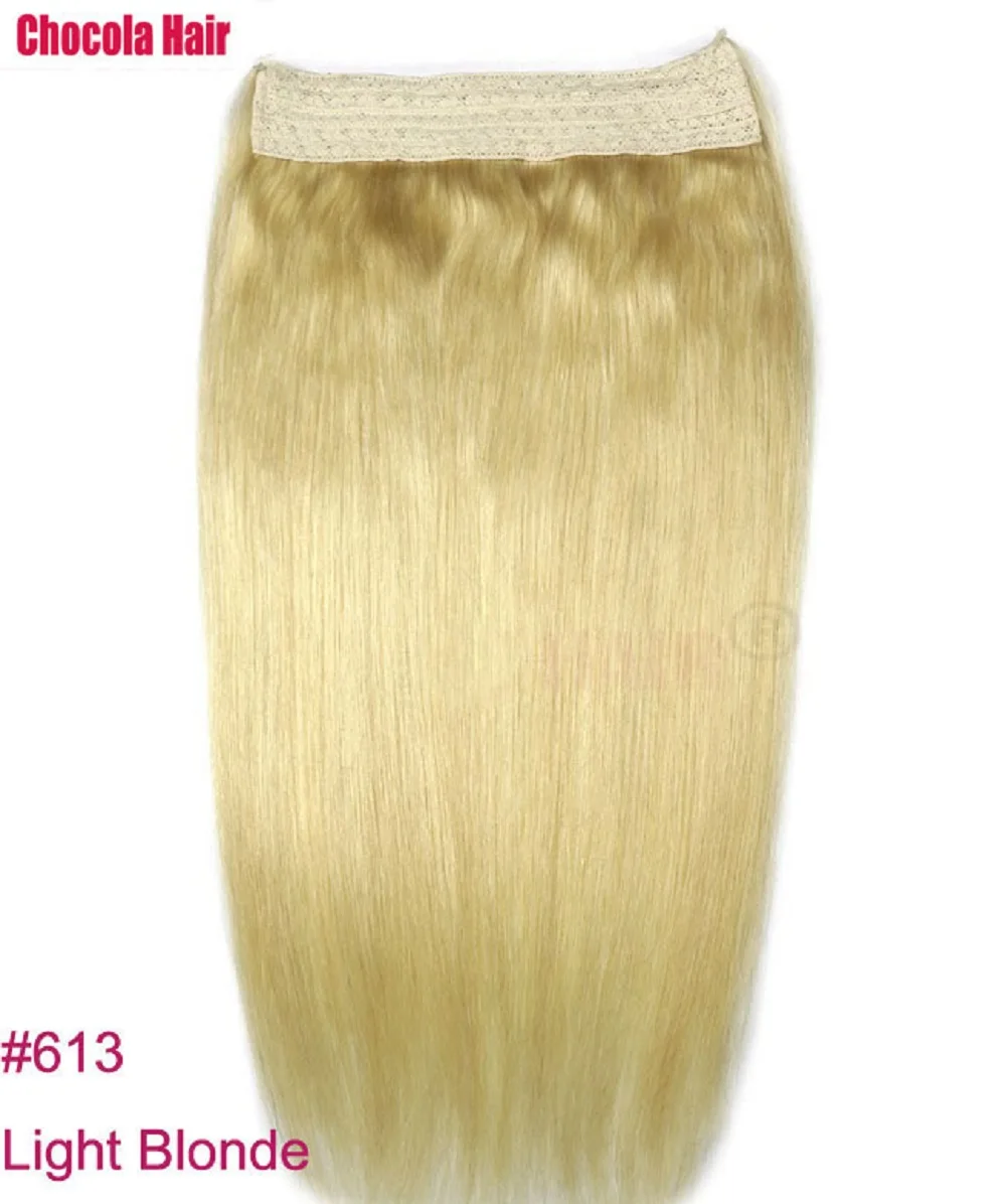 Halo Hair Extensions Human Hair Wire Human Hair Natural Straight Hairpiece  Hair Extension Invisible Fish Line