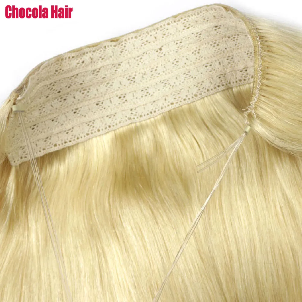 Halo Hair Extensions Human Hair Wire Human Hair Natural Straight Hairpiece  Hair Extension Invisible Fish Line