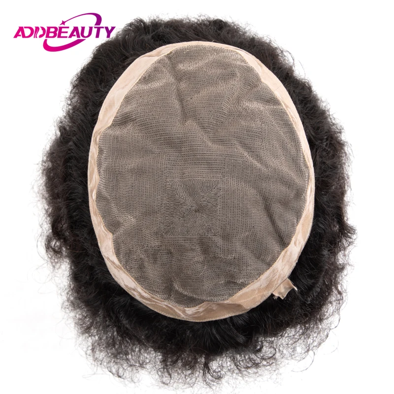 Water Wave Man Toupee Mono NPU Human Hair Wigs 100% Indian Remy Human Hair Durable Hair Prosthesis Curly Hair System Natural