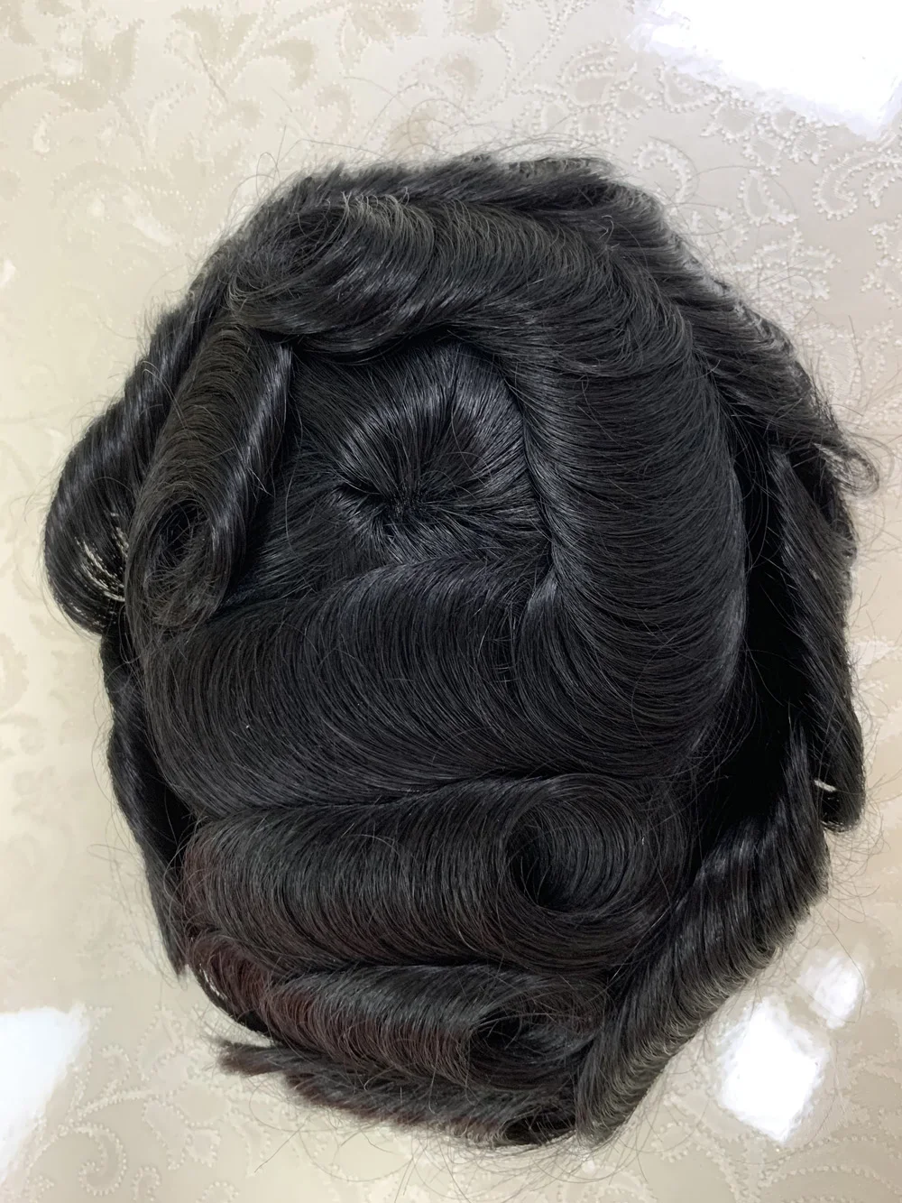 Water Wave Man Toupee Mono NPU Human Hair Wigs 100% Indian Remy Human Hair Durable Hair Prosthesis Curly Hair System Natural