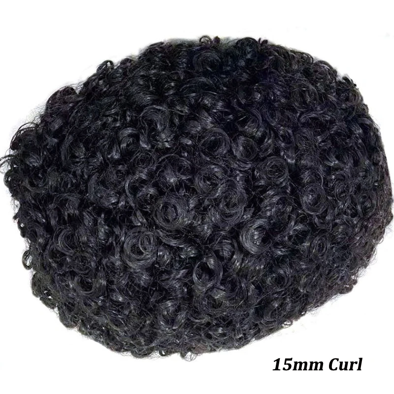 Water Wave Man Toupee Mono NPU Human Hair Wigs 100% Indian Remy Human Hair Durable Hair Prosthesis Curly Hair System Natural