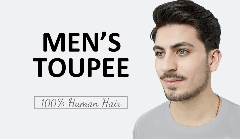 Water Wave Man Toupee Mono NPU Human Hair Wigs 100% Indian Remy Human Hair Durable Hair Prosthesis Curly Hair System Natural