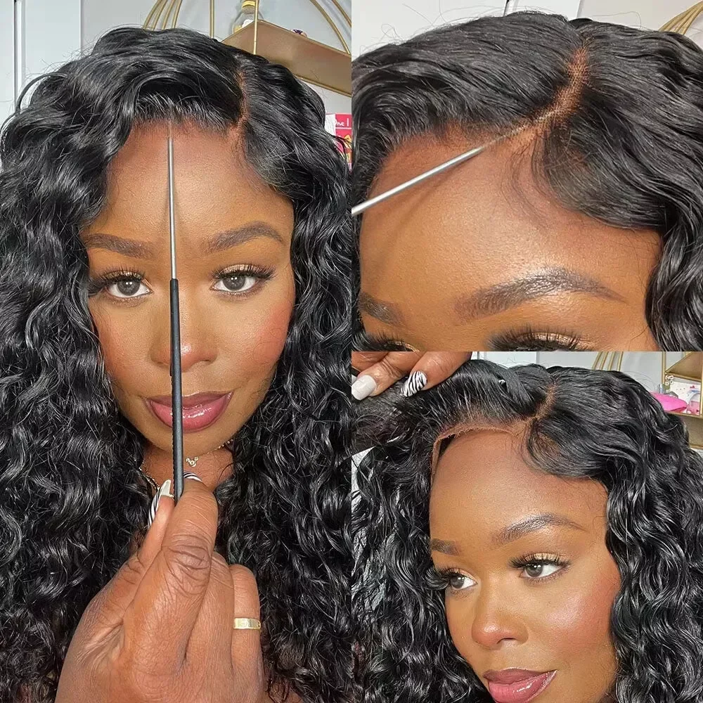 Water Wave Glueless Wig Human Hair Curly 13x6 HD Frontal Wig 250% Deep Wave Lace Front Wigs Wear Go 7x5 HD Lace Closure Wig Sale