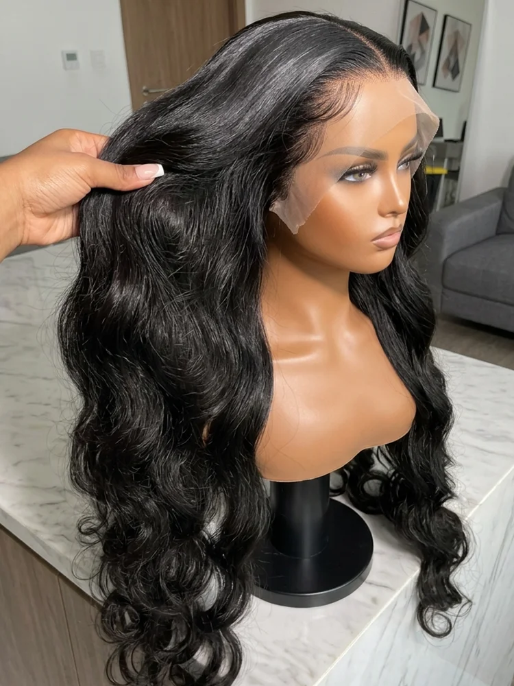 Rosa Beauty 13x6 HD Transparent Frontal Lace Front Wigs Brazilian 30 Inch Body Wave Human Hair Raw Cheap Wigs Clearance Wig