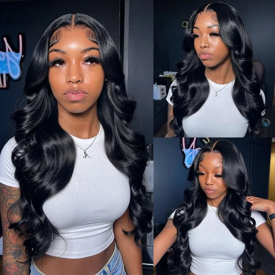 Rosa Beauty 13x6 HD Transparent Frontal Lace Front Wigs Brazilian 30 Inch Body Wave Human Hair Raw Cheap Wigs Clearance Wig