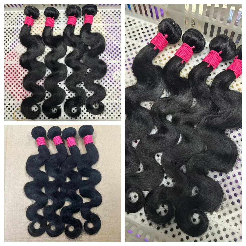 Body Wave Human Hair Bundles With 4X4 Swiss Lace Closure Brazilian Raw Hair Extensions Bundles 100% Human Hair 2-5 Days Delivery