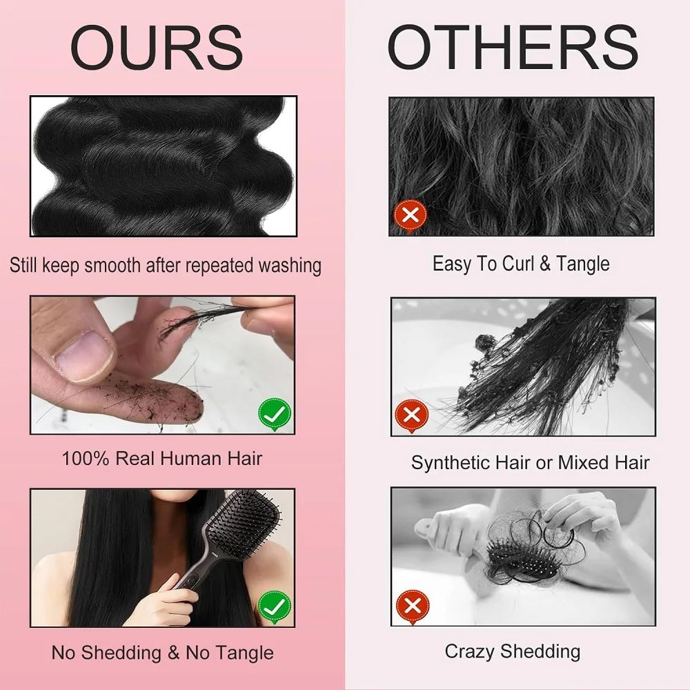 Body Wave Human Hair Bundles With 4X4 Swiss Lace Closure Brazilian Raw Hair Extensions Bundles 100% Human Hair 2-5 Days Delivery