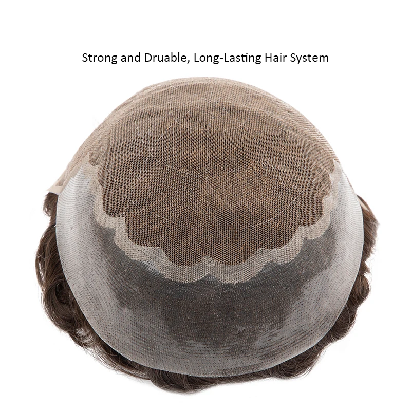 Lace PU Toupee Human Hair Wig Men Toupee Indian Human Hair System Unit Hairpiece Man Capillary Prothesis Natural Human Hair Wigs