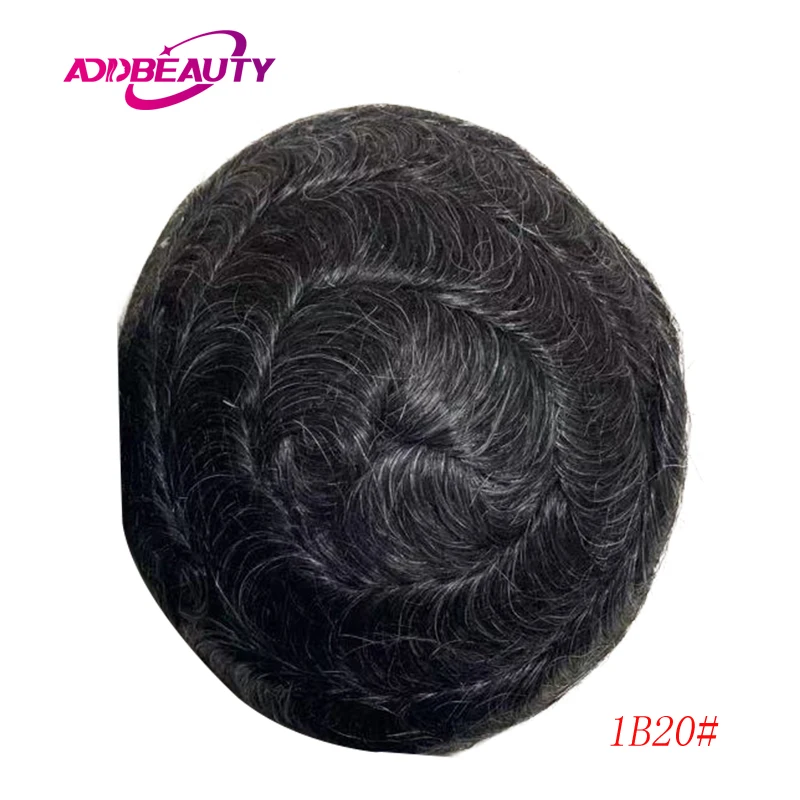 Lace PU Toupee Human Hair Wig Men Toupee Indian Human Hair System Unit Hairpiece Man Capillary Prothesis Natural Human Hair Wigs