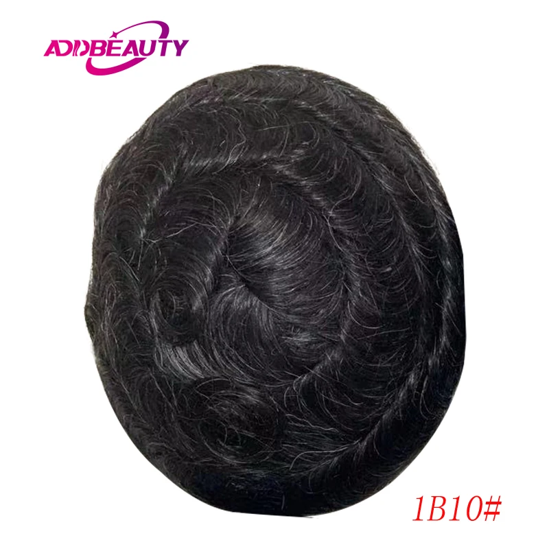 Lace PU Toupee Human Hair Wig Men Toupee Indian Human Hair System Unit Hairpiece Man Capillary Prothesis Natural Human Hair Wigs