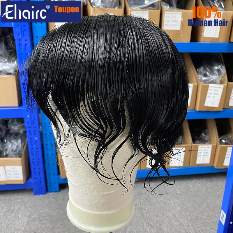 0.02mm Super thin Male Hair Prosthesis Skin Wigs for men 6" Men's capillary prothesis 100% Human Hair Thinnest Skin Toupee Men