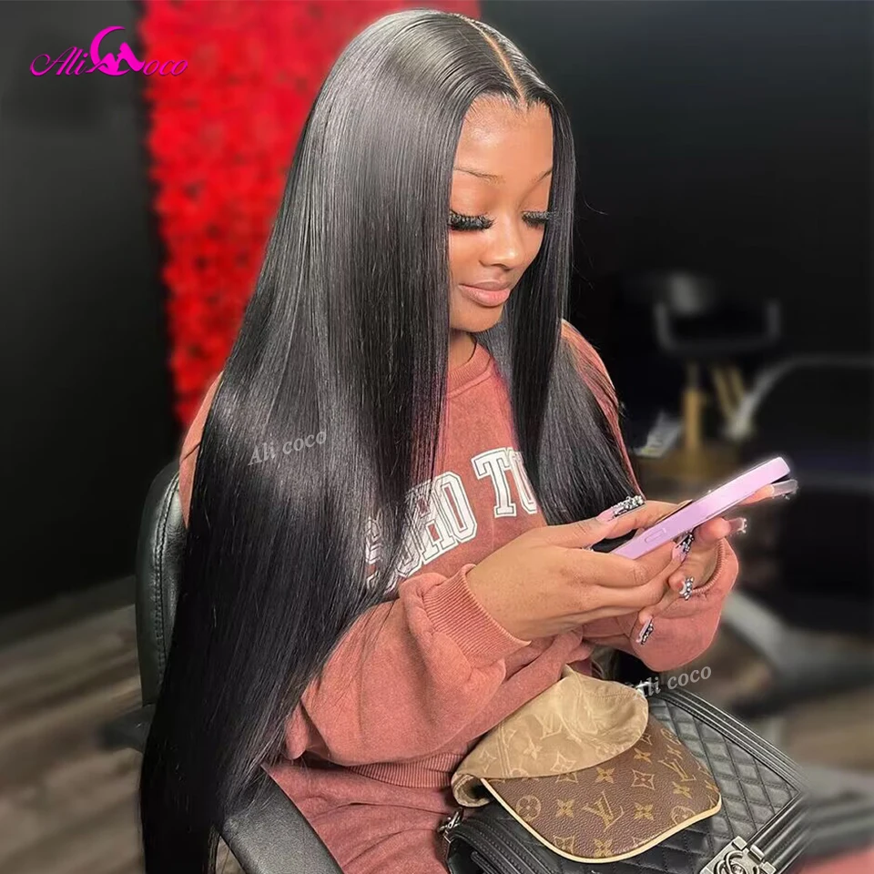 Highlight 4/27 With Dark Root Straight Lace Front Human Hair Wig Drawstring Wig 180% 13x6 For Women Brazilian Hair Long Hair