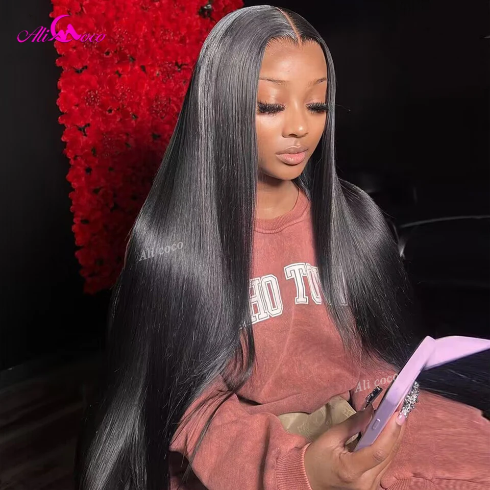 Highlight 4/27 With Dark Root Straight Lace Front Human Hair Wig Drawstring Wig 180% 13x6 For Women Brazilian Hair Long Hair