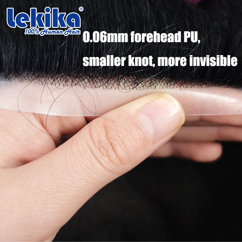 With Clips-Australia Toupee 0.08mm Soft PU Human Hair Wigs French Lace Hair System Remy Human Hair 6'' Wigs For Men