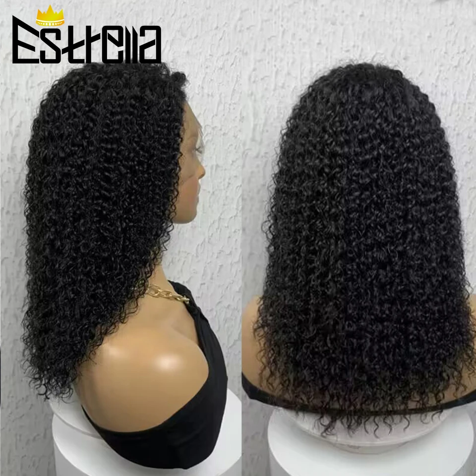 Deep Curly Transparent Lace Front Human Hair Wigs For Women Human Hair Natural Black Brazilian Cury Human Hair Wigs Pre Plucked
