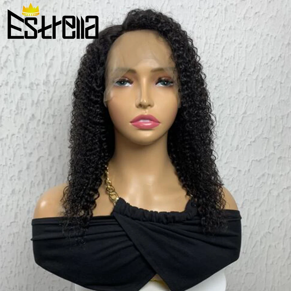 Deep Curly Transparent Lace Front Human Hair Wigs For Women Human Hair Natural Black Brazilian Cury Human Hair Wigs Pre Plucked
