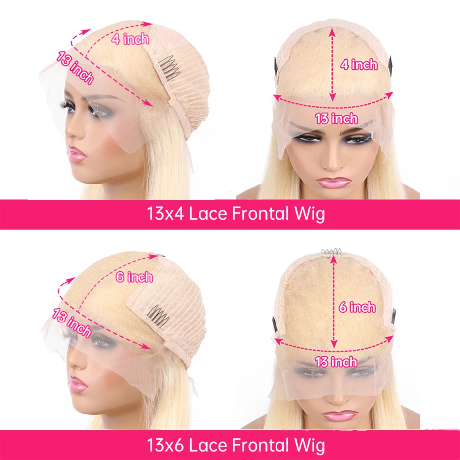 613 13x6 Hd Lace Frontal Wig Human Hair 200% Density Blonde Wig Straight Lace Front Human Hair Wig Pre Plucked 13x4 Lace Front Wigs For Women 38 40 42 inch