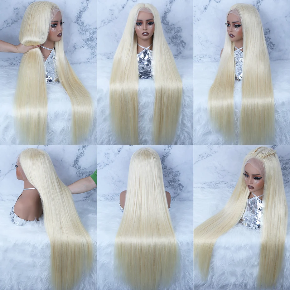 613 13x6 Hd Lace Frontal Wig Human Hair 200% Density Blonde Wig Straight Lace Front Human Hair Wig Pre Plucked 13x4 Lace Front Wigs For Women 38 40 42 inch